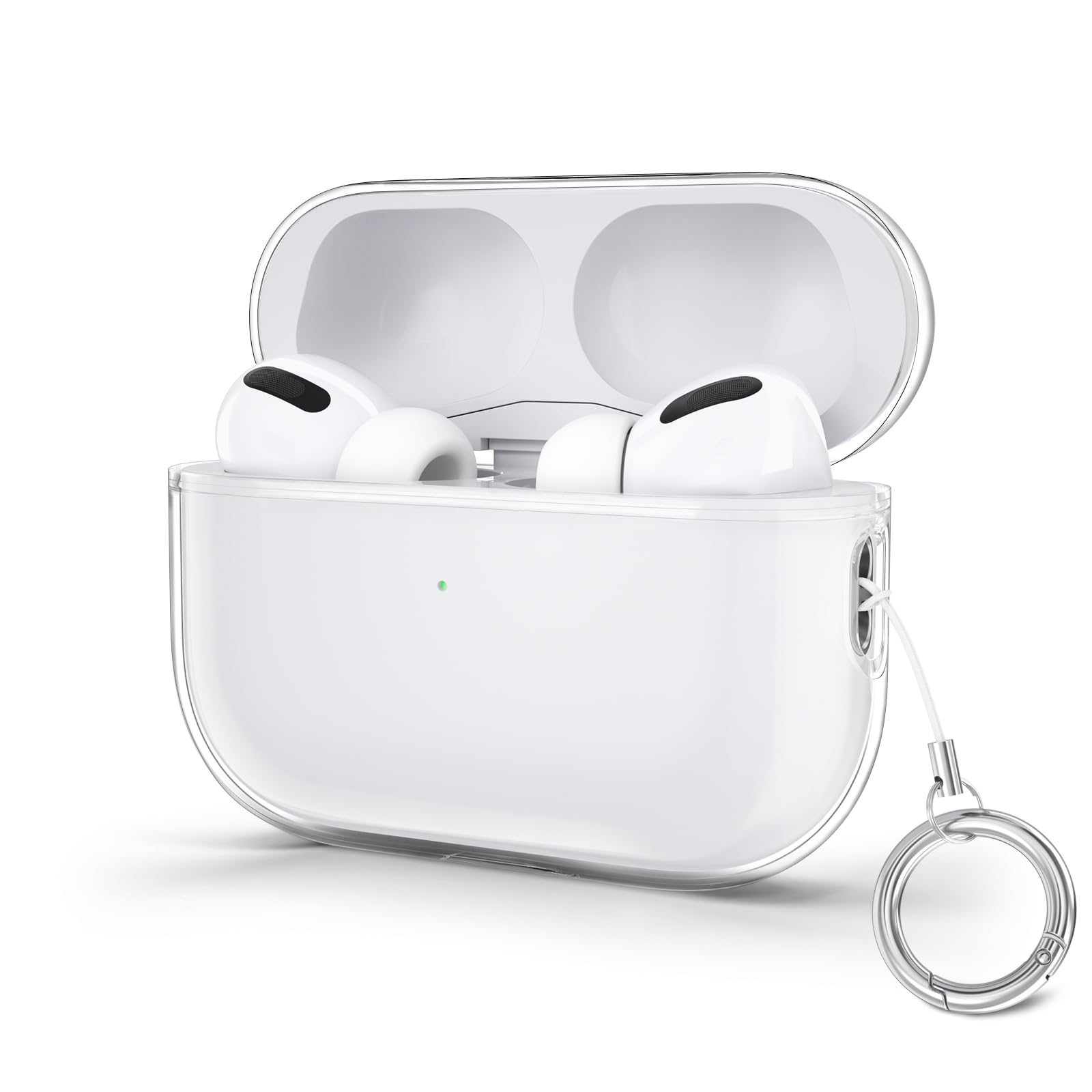 IEOVIEE Compatible with Airpods Pro/Airpods Pro 2 Case Designed Protective Cover Soft TPU Transparent Shockproof Case Accessories for Airpods Pro/Airpods Pro 2 [Front Led Visible] Crystal Clear
