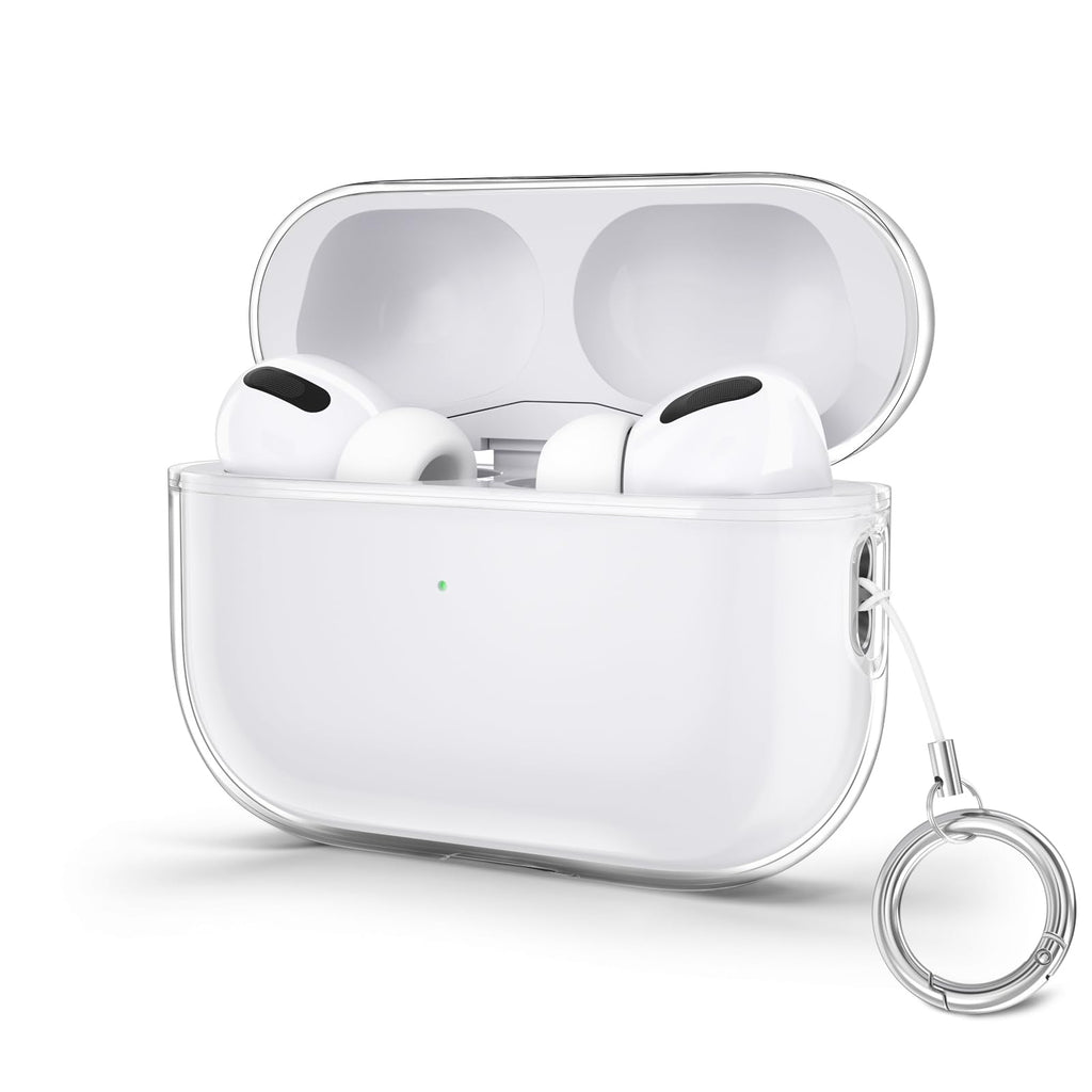 IEOVIEE Compatible with Airpods Pro/Airpods Pro 2 Case Designed Protective Cover Soft TPU Transparent Shockproof Case Accessories for Airpods Pro/Airpods Pro 2 [Front Led Visible] Crystal Clear