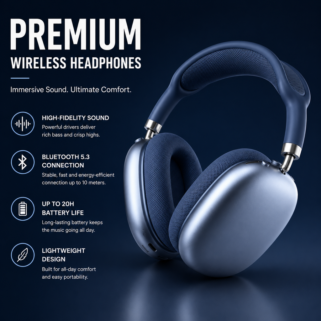 Premium Wireless Headphones Bluetooth 5.3
